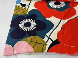 Bomuldsjersey - fantastiske farverige retro blomster